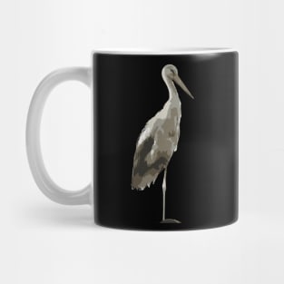 Side View Of A White Stork Isolated Mug